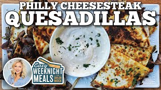 Easy Weeknight Meal Philly Cheesesteak Quesadillas [upl. by Enyleve21]