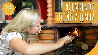 COMO ACENDER FOGÃO A LENHA [upl. by Reinwald]