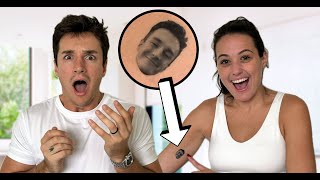 Getting a Tattoo Of His Face PRANK He Freaked Out [upl. by Autumn]