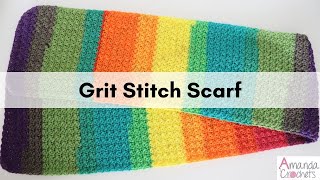 Grit Stitch Scarf  Crochet Scarf  Easy Crochet Tutorial [upl. by Ymiaj]