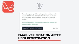 Email Verification In Laravel 8  How To Verify User After Registration [upl. by Arte]