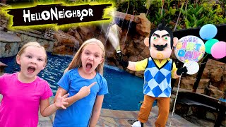 Hello Neighbor in Real Life in the Dark Steals Our Balloon Friends Scavenger Hunt [upl. by Wolfson]