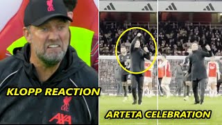 Jurgen Klopp reaction on Arteta doing his famous fist pump celebration [upl. by Nnaycnan187]