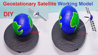 geo stationary satellite working model for science project exhibition  diy  simple  craftpiller [upl. by Mohl]