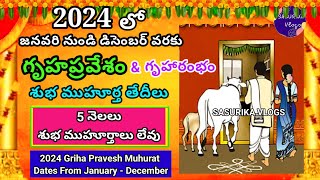 2024 Gruhapravesam Muhurtham Dates  House Warming Dates in 2024  2024 Griha Pravesh Muhurat Dates [upl. by Aneetsirk77]