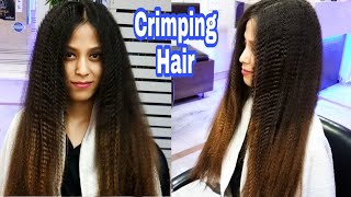 Crimping hair  how to do crimping crimping hairstyles crimp hair tutorial  eady crimping hair [upl. by Aicek]