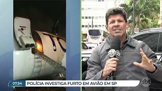 Polícia investiga furto de mercadorias de avião que pegou fogo no ar [upl. by Verlie910]