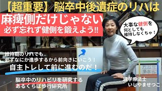 【片麻痺】脳卒中のリハは麻痺側だけじゃない！大事な｢健側｣を鍛えて使い続けることも忘れずに！動きたくなるカラダ作り あるくらぼ歩行研究所 [upl. by Ametaf978]