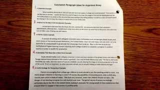 Argument Essay Conclusion Paragraph [upl. by Terrena576]