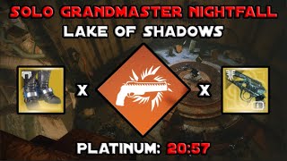 Solo Grandmaster Nightfall  Lake Of Shadows  Solar Hunter Destiny 2 [upl. by Ahsirahc]