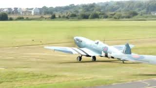 Aircraft Restoration Company Bristol Blenheim and Spitfires Takeoff at Brighton City [upl. by Ggerg]