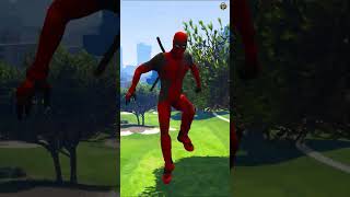 GTA V  CAPTAIN AMERICASPIDERDEAD POOL AND GORILLA  WHO IS THE HIGHEST JUMPING  gta5 shots [upl. by Trebleht]