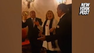 Hillary Clinton roasted for ‘cringe’ attempt to dance the ‘macarena’ at Spain party [upl. by Enirehtakyram]