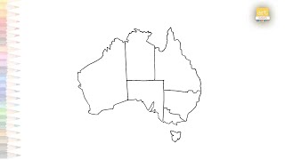 Australia map drawing  Outline drawings easy  How to draw Australia map step by step  artjanag [upl. by Lashoh781]