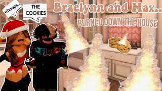 BRAELYNN AND MAX BURNED DOWN THE HOUSE Baking Cookies  Roblox Bloxburg Roleplay [upl. by Atiragram43]