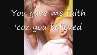 Because You Loved Me Celine Dion with Lyrics  Dedication to Mothers [upl. by Fulbright]