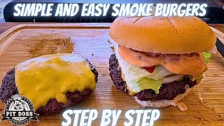 Pit boss burgers  how to smoke burgers on pellet grill  pit boss pro series 1150 [upl. by Anivol]