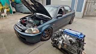 Whats the best engine swap for your Civic Full H G23 vs H2B G2B swap [upl. by Aknayirp257]