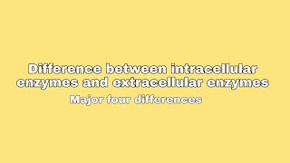 Difference between intracellular enzymes and extracellular enzymes  Biology [upl. by Roselyn]