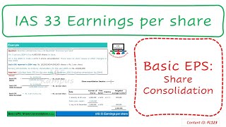 Lecture Basic EPS Share Consolidation  IAS 33 FL123 [upl. by Ovida]