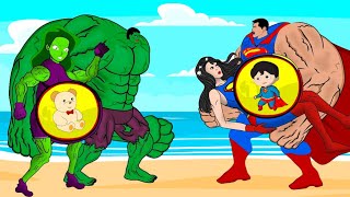 Evolution HULK Family Vs SUPERMAN Family Fake Pregnant Vs Real Pregnant [upl. by Fidel]