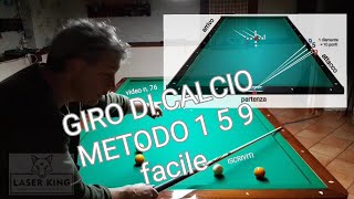 BILIARDOv76 3 DI CALCIO FACILE DALLA SPONDA CORTA [upl. by Eigna]