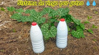 Cómo hacer sistema de riego por goteo  baratofácil de hacer y rápido con botellas de plásticos [upl. by Annot]