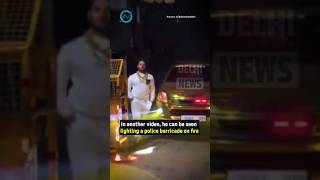 Youtuber arrested for burning barricade pradeepdhaka viralshort stunt dhakavideo [upl. by Lenahs158]