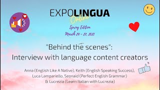 quotBehind the scenesquot Interview with language content creators Saturday March 27 2021 [upl. by Ruhl]