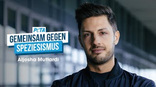 Speziesismus ist ungesund Aljosha Muttardi gemeinsam mit PETA gegen Speziesismus [upl. by Anirhtak384]