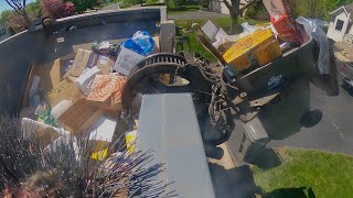 Garbage Truck Hopper POV Peterbilt McNeilus ZR Packing Out [upl. by Aridni]