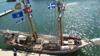 Sailing Vessel Pathfinder Berthing in Port Montreal  Tall Ships 2012 [upl. by Stark]