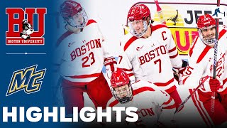 Boston University vs Merrimack  NCAA College Hockey  Highlights  December 02 2023 [upl. by Adnolehs]