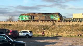 68s at Arnside Lancashire Fusilier near Warton and Four 66s passing Carnforth [upl. by Ethelda]