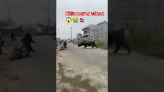 Rhinoceros attact humans 😭😱👉🇳🇵🔥chitaramoli [upl. by Lief]