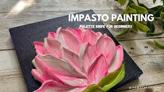 How To Paint Texture Floral Art  Impasto Painting  Palette Knife Acrylic Painting [upl. by Suirtimed]