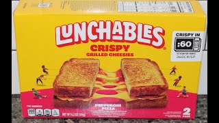 Lunchables Pepperoni Pizza Crispy Grilled Cheesies Review [upl. by Diannne]