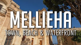 Mellieha Malta  Town  Beach  Waterfront [upl. by Hump]