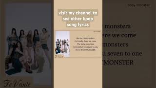 BABYMONSTER MONSTER INTRO Easy Lyrics shorts shortsvideo shortvideo short shortsfeed fyp [upl. by Fasano]