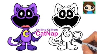 How to Draw CatNap Smiling Critters  Poppy Playtime [upl. by Pirali826]