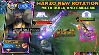 NEW BEST HANZO TRICKS ROTATION  hanzo best build and emblems 2024  MLBB [upl. by Minton11]