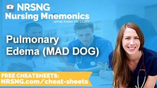 Pulmonary Edema MAD DOG Nursing Mnemonics Nursing School Study Tips [upl. by Lemrac]