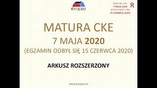 Matura MAJ 2020 matematyka poziom ROZSZERZONY  rozwiązania krok po kroku [upl. by Lindon]