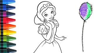 Coloring with Sticker Book Dress Up Disney Princess ArielSnow WhiteBelleCinderella [upl. by Oinegue]