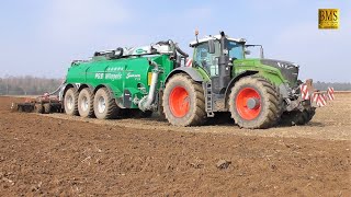 Fendt 1050 Vario Traktor amp Samson Güllewagen PG 31 Volmer Scheibenegge 7m Gülle driving slurry 2019 [upl. by Pearl]