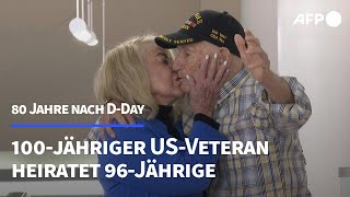 80 Jahre DDay 100jähriger USVeteran heiratet in der Normandie  AFP [upl. by Gilus]