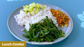 Lunch Combo Beans Kayam Perutti Carrot Thoran Mathanga Ilavan Aracholan [upl. by Lassiter178]