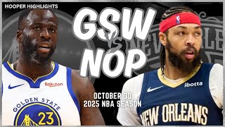 Golden State Warriors vs New Orleans Pelicans Full Game Highlights  Oct 30  2025 NBA Season [upl. by Anawit]