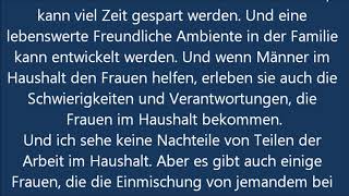 sollen Frauen und Männer sich die Arbeit im Haushalt teilen [upl. by Nosmas667]