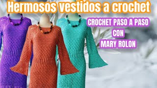 ELEGANTE VESTIDO A CROCHET PARA MUJER Paso a paso TUTORIAL COMPLETO [upl. by Dnaleel768]